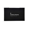 A black pouch featuring a logo, containing an RPET lens cloth set for cleaning devices.
