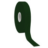 A roll of dark green satin polyester ribbon with a smooth finish and a central core.