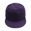 A giant purple baseball cap with a flat brim and a structured crown. It features a logo.