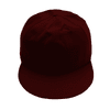 A giant baseball cap in a rich burgundy colour, featuring a curved brim and a logo on the side.