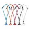 A collection of five 60W Charging Phone Lanyards in blue, orange, red, black, and white, each with a logo.