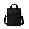 A black Business Sling Laptop Bag with a textured finish, featuring a handle, adjustable strap, and zippered pockets.