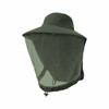 A Mosquito Mesh Hat in dark green with a protective mesh face shield and adjustable back.