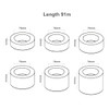 Rolls of BOPP white packaging tape in various widths, each measuring 91m in length. The image features six tape rolls.