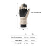 Ski gloves in cream and black, featuring a snug fit and a logo, suitable for cold weather activities.