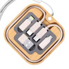 A bamboo cable kit featuring multiple connectors in light grey, including a 15W wireless charger. It has a logo.
