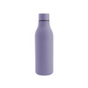 A drink bottle in lavender, featuring a sleek thermal rubber coating and a logo on the side.