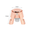 A stainless steel champagne stopper in a rose gold finish, featuring a sleek design with a white rubber seal.
