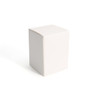 A plain white box with a rectangular shape, featuring smooth edges and a flat top.
