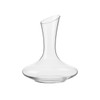 A classic glass wine decanter with a curved body and an elongated neck, featuring a clear, elegant design.