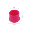 A pink silicone wine stopper with measurements of 3 cm in height and 3.5 cm in diameter. It features a logo on the surface.