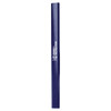 A grey-lead pencil with a glossy blue finish and a logo printed on its side.