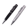 A set of two pens, one black and one silver, each featuring a clip and a branding logo.
