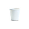 A paper coffee cup in white, designed for beverages, featuring a simple, unbranded appearance.