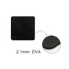 A square black metal coaster with a smooth edge, featuring a textured surface, made of 2.1mm EVA material.