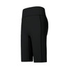 Black high-waisted elastic yoga 1/2 leggings featuring a fitted design and ribbed details.