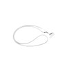 A white lanyard with a clip, designed for charging devices, featuring a compact connector.