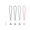 A collection of five 60W 4-in-1 charging phone lanyards in white, black, navy, green, and pink, featuring a branded clip.