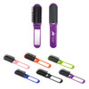 A folding hair brush with a mirror, available in various colours including purple, pink, green, blue, and black.