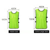 A bright green training bib with black trim, available in adult and extra large sizes, featuring a logo on the front.
