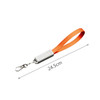 An orange 6-in-1 charging cable strap with a grey casing and a clip for attachment.