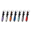 A 6-in-1 braided charging cable with keyring, available in purple, orange, teal, black, red, and grey.