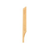 A bamboo rat tail comb in a light natural wood colour with fine teeth and a tapered end. It has a simple design.