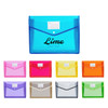A collection of expanding document folders in various colours, including lime, pink, orange, purple, brown, black, green, and blue.