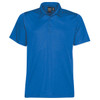 A blue men's polo shirt with a collar, short sleeves, and a small logo on the chest.