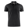 Men's short-sleeve polo shirt in dark grey with a collar, featuring a logo on the front.