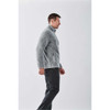 A grey Men's Bergen Sherpa Fleece Jacket with a zippered chest pocket, featuring branding on the side.