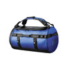 A blue Nautilus Waterproof Duffle 70 bag with black accents and adjustable straps. It features a logo on the side.