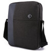 A laptop shoulder bag in dark grey fabric, featuring a sleek design and a logo on the front.