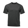 A dark grey men's t-shirt with short sleeves and a logo on the upper chest. Designed for comfort and performance.