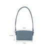 A drink bottle holder in a grey hue, featuring a strap and dimensions provided. It has a logo.