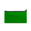 A large green neoprene pencil case with a zip closure and a simple design. Features a logo.