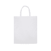 A large white calico tote bag with two handles and no visible design or logo.