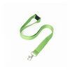 A green flat ribbed lanyard with a detachable clip and a black plastic buckle.