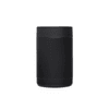 A black stainless steel stubby holder featuring a sleek cylindrical design and a smooth finish.