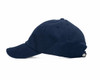 A navy blue cap with a curved brim and a small logo on the side.