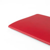 A5 thin notebook with a smooth red PU cover, featuring clean stitching along the edges and a subtle logo.