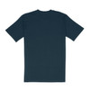 A classic fit tee in navy blue with short sleeves and a round neckline, featuring a branding logo.