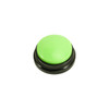 A green voice recording button with a glossy finish, set on a black base. It has a logo on the surface.