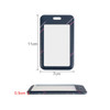 A dark blue ABS single side ID card holder with a pink design, measuring 11cm by 7cm and 0.5cm thick.