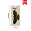 Acetate hair clip in a tortoiseshell pattern, packaged on a branded backing card. Dimensions: 160mm x 70mm.