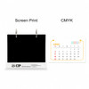 A desk calendar and photo album organizer in white and black, featuring a colour calendar for April 2027.