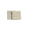 A duo of beige PU leather flip jewelry pouches with a sleek design and a simple strap closure.