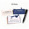 A 3D paper carving notepad in cream and blue, featuring a weekly calendar with a decorative edge and a black pen.
