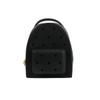 A black EVA Holes Backpack with a rounded shape and perforated detailing. It features a front pocket and a handle.