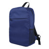 A navy blue urban sports backpack with a front zip pocket and mesh side pockets. It has adjustable straps and a logo.